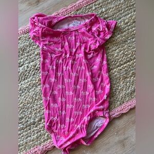 Posh Peanut Pink Barbie Print Baby Outfit